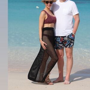 Beach riot black crochet skirt